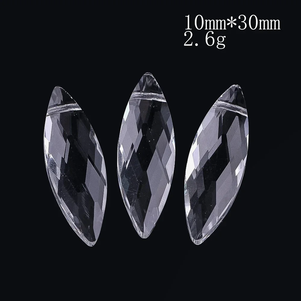 3PCS Shuttle Class Crystal Willow Leaf Appearance Nature Inspired Art Crystal Hanging Ornamen Parts Suncatcher Making Supplies