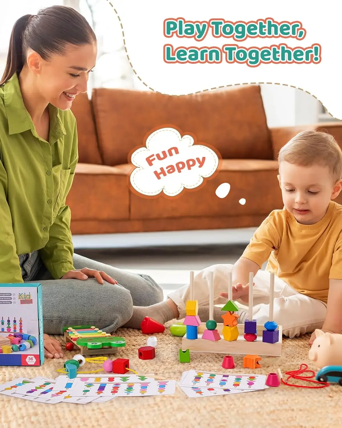 ألعاب مونتيسوري لعمر 3 سنوات، ألعاب التراص للأطفال الصغار، مكعبات التراص، خرز الأربطة، ألعاب ما قبل المدرسة ذات الشكل المتطابق، مونتيس