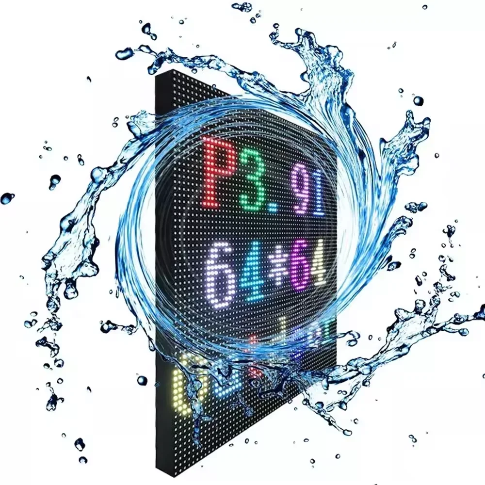 Outdoor LED Light RGB Full-Color Module P3.91 250x250mm 64x64 Pixels SMD1921 LED Display Waterproof High Pixel Resolution Matrix