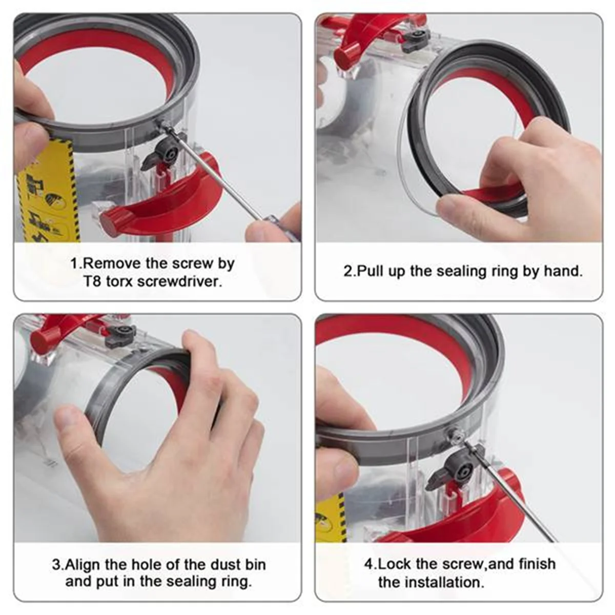 Dust Bin Sealing Ring Replacement for Dyson V11 V15 SV14 SV15 SV22 Vacuum Cleaner Dust Bucket Top Fixed Sealing Rings