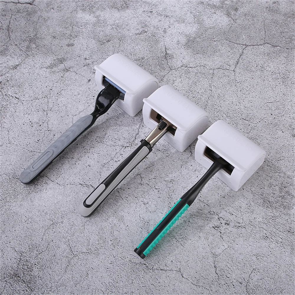 No Punching Practical Safety Durable Portable Household Hook Up Simple Fashion Dust-proof Bathroom Razor Convenient Storage Box