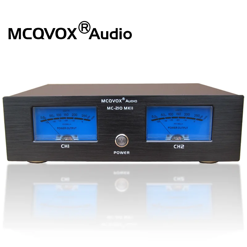 Dual Analog VU Meter DB Panel Display 2-Way Amplifier Mic and Line Switching Music Spectrum Visualizer MK-210 MKII MCQVOX