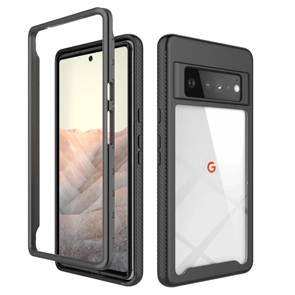 Hot Hybrid TPU/PC Sky Case for Google Pixel 6 Pro 6A 7A Fundas Capa Shockproof Crystal Clear Shell Cover for Google Pixel 7 Pro