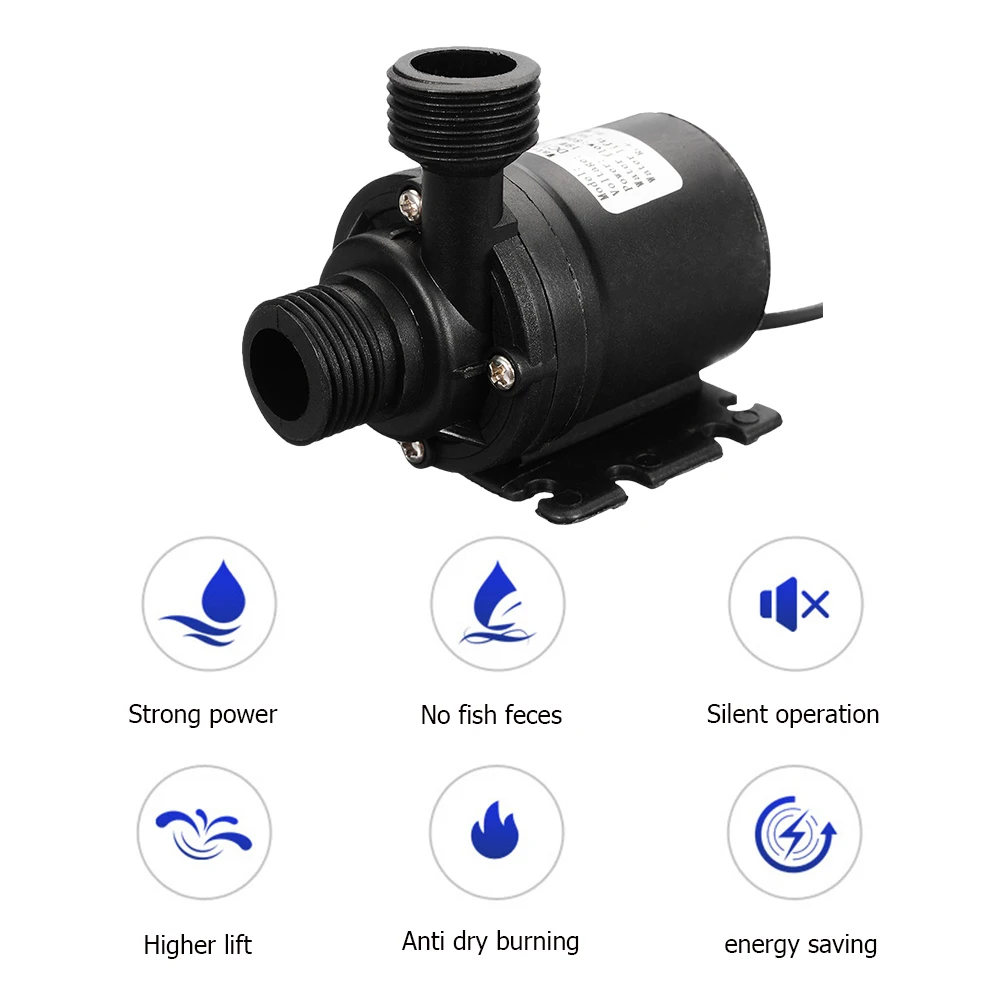 DC 12V/24V Submersible Water Pump Waterproof Water Transfer Pump 5.5 M Brushless Motor for Cooling System Fountains Heater - Detail 1