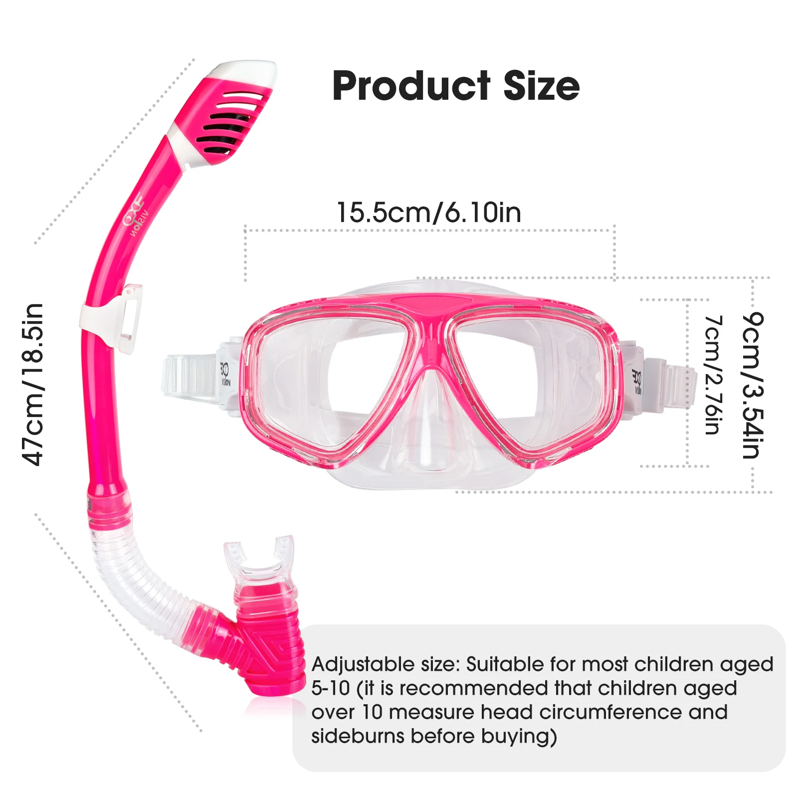 Dry Top Snorkeling Set for Kids, Anti Fog, Panoramic View, Diving Mask with Snorkel, Unisex, Snorkel Equipment, Boys and Girls
