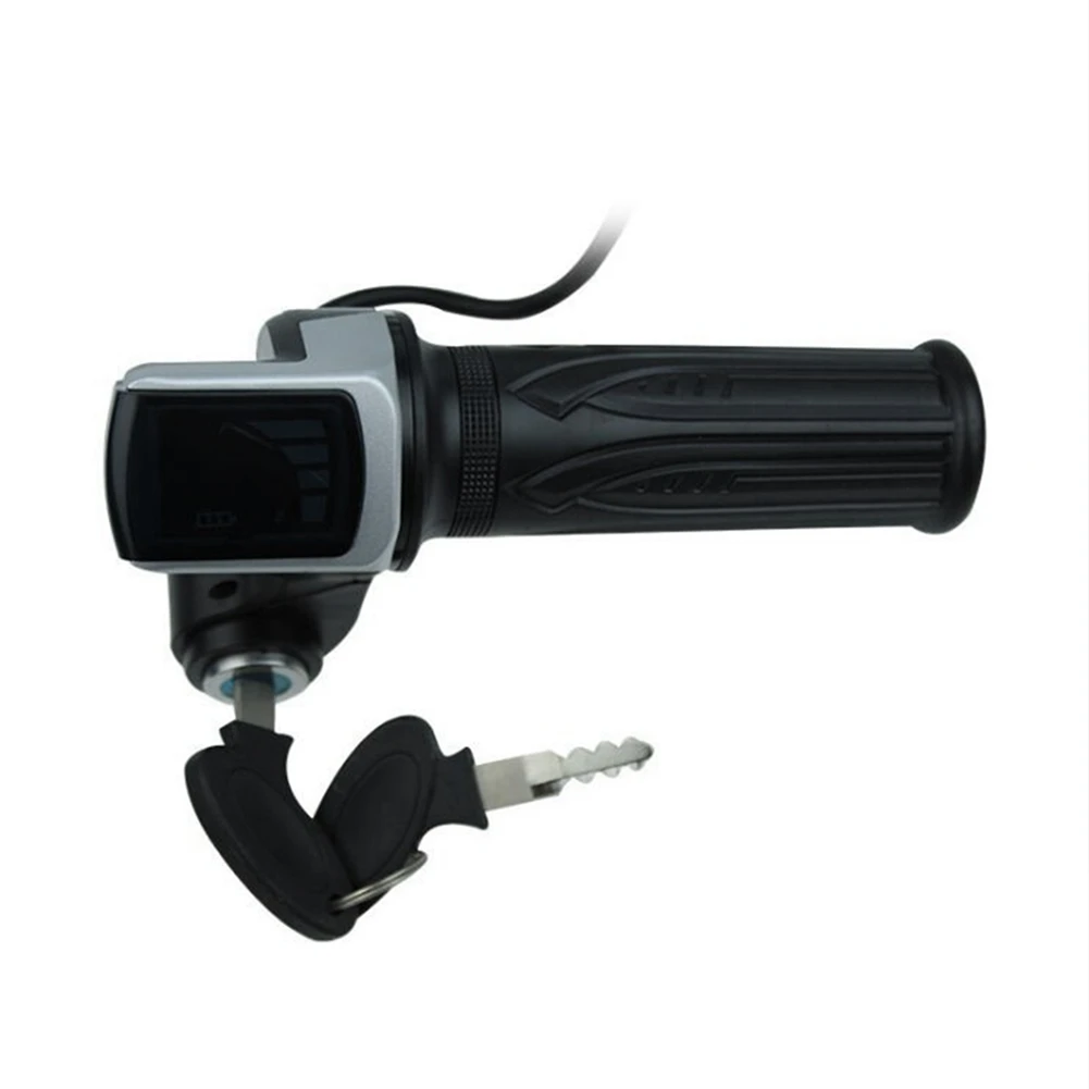Bike Twist Throttle for Electric Bike Throttle 48V Gas Handle Throttle LCD Display Lock Key image 2