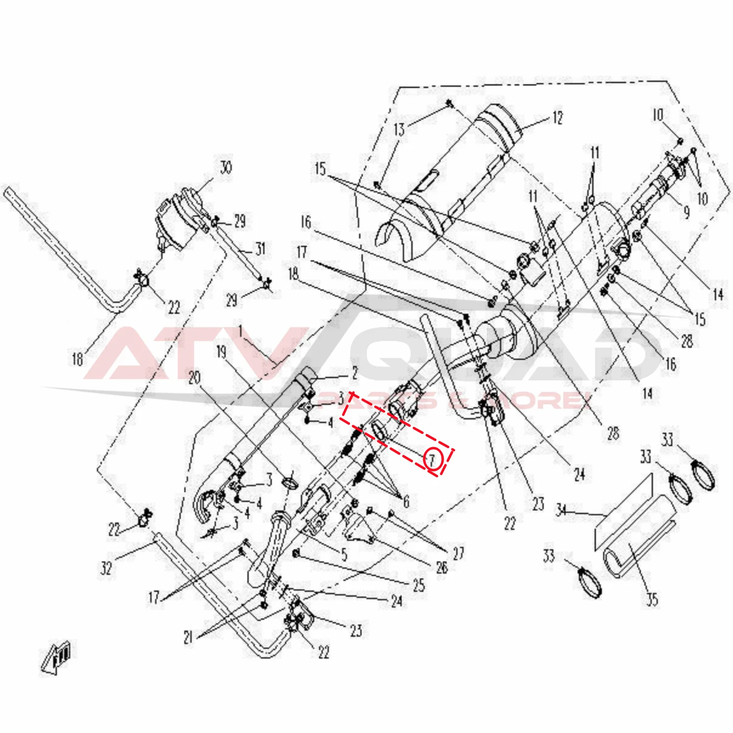 Muffler Collar Exhaust Seal Sleeve for CFmoto 500 X5 CF188 CF500 CF500-2 CF500-A CF500-2A Goes 520 Max 9010-020102 901.02.01.02