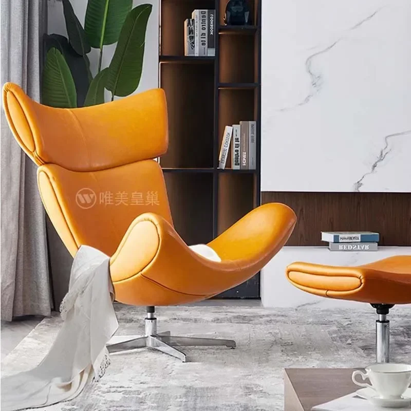 Kursi Ruang Tamu Ergonomis Nyaman Kursi Sofa Nordik Kulit Modern Kursi Desainer Furnitur Salon Fauteuil Portabel