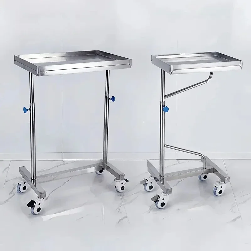 Thickened Stainless Steel Trolley Medical Rack Barber Shop Trolley Hospital Surgery Tray Trolley Beauty Salon Auxiliary Cart