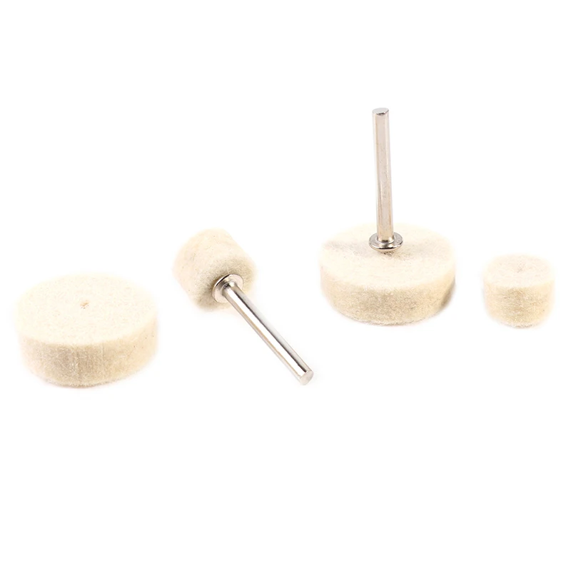 10PCS Grinding Polishing Buffing Round Wheel Pad Wool Felt +1Rod 3.2mm Shank Metal Surface For Dremel Rotary Tools New