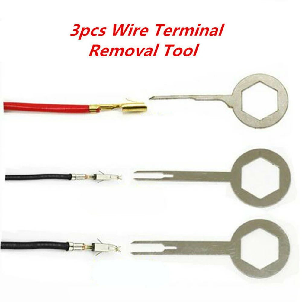 3pcs Car Terminal Removal Tool Wire Plug Connector Puller Release Pin Extractor Kit Automotive Repair Tool Stylus Accessories