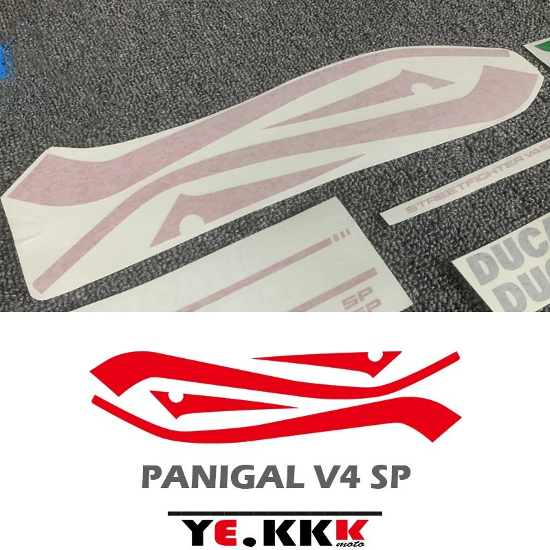 For Ducati Panigale V4 V4R V4S V4SP Custom Fuel Tank Decal Sticker Red Standard Size Customized Color