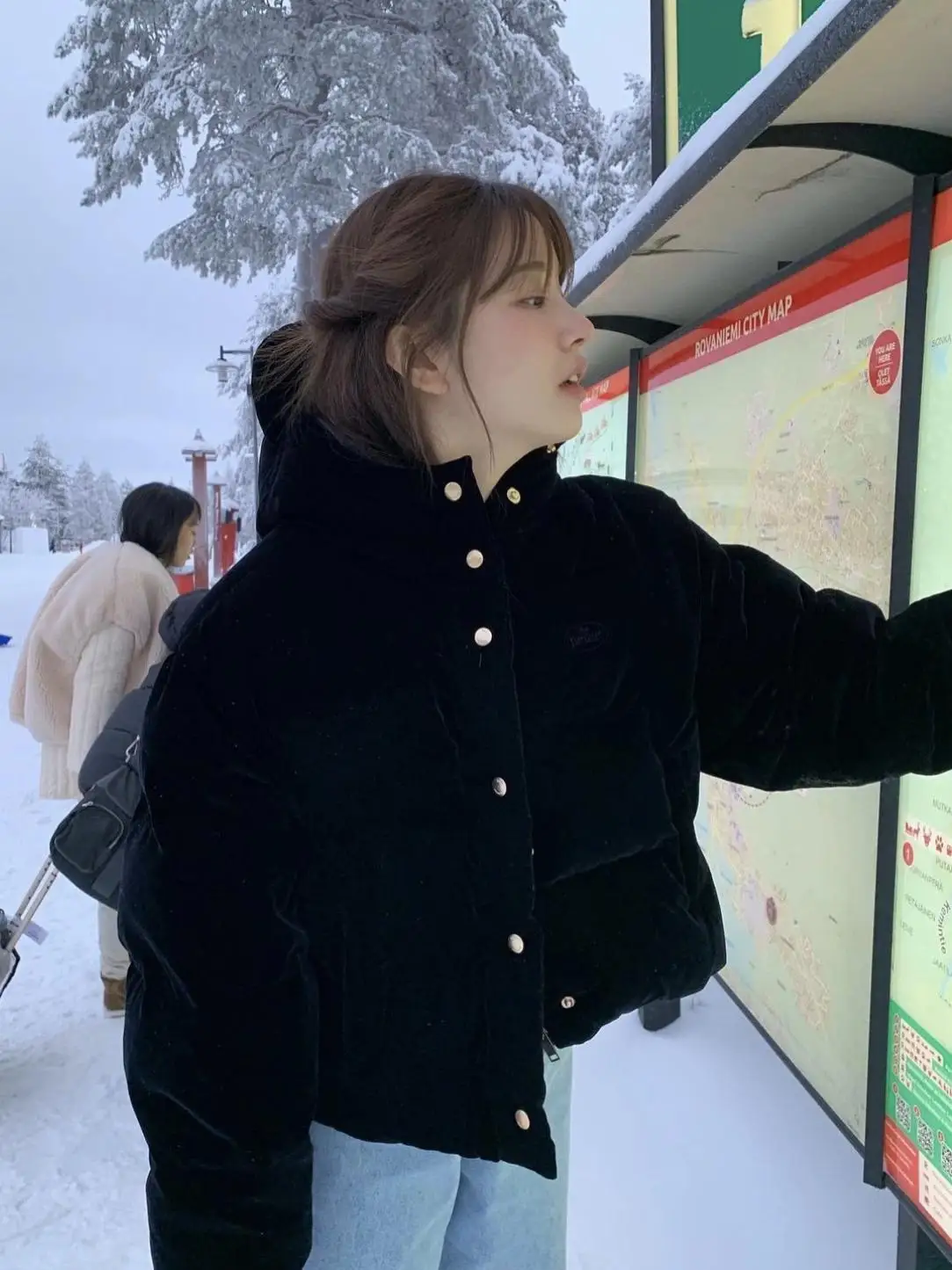   ベルベットのような質感のオルトブレッドダウンジャケット、アウターウェア、レディースファッション、冬用コート、ジッパー開閉、ロング丈、ストレートカット