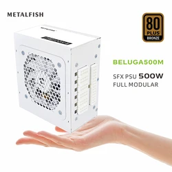 METALFISH SFX-500W 80Plus Bronze Full-MODULAR White Power Supply For Gaming Computer Case With White Modelar Cable 100/220V