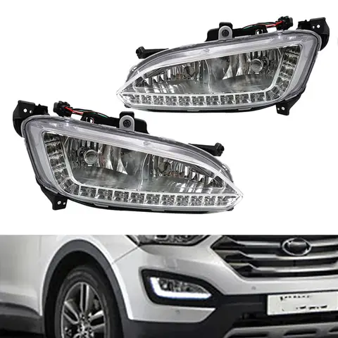 자동차 헤드램프 LED DRL, 현대 산타페 맥스크루즈 Fe IX45 2013 2014 2015, 자동차 액세서리 안개등, LED 운전 주간 조명 자동차 헤드램프 LED DRL, 현대 산타페 맥스크루즈 Fe IX45 2013 2014 2015, 자동차 액세서리 안개등, LED 운전 주간 조명