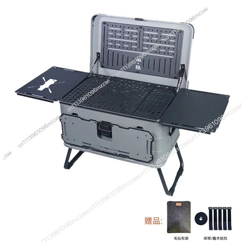 

Outdoor Aluminum-magnesium Alloy Storage Box Modified Box Camping Large Capacity Finishing Box with Tripod