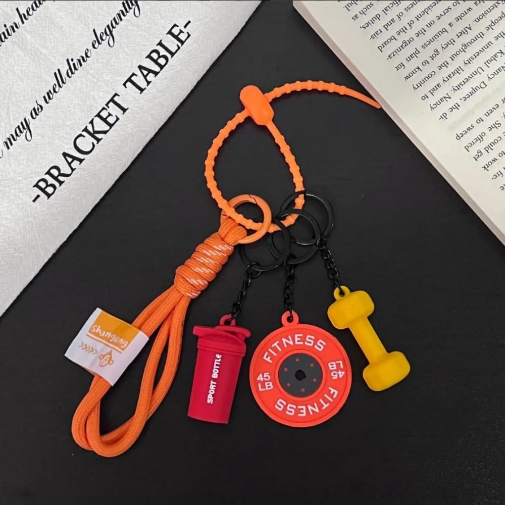

Detachable Barbell Plates Keychain Water Cups Dopamine Simulation Dumbbells Keyring Bag Charm INS Fitness Series Pendant Friends