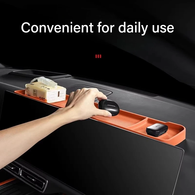 Para Li Auto Lixiang L6 L7 L8 L9 MEGA i8 pantalla trasera caja de almacenamiento de silicona consola central tablero organizador bandeja Accesorios