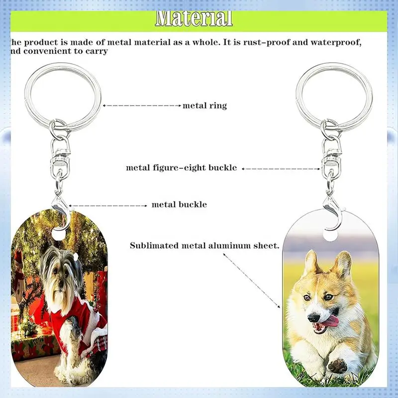 AD-Metal Sublimation Keychain Blanks,Sublimation Blanks Bulk For Keychains,Double Sided Sublimation Ornament Blanks