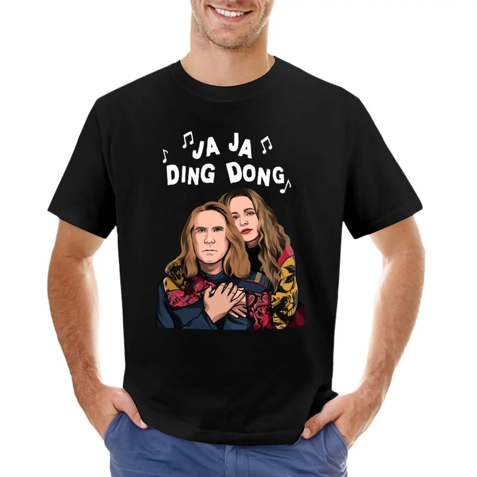 

Eurovision Ja Ja Ding Dong Song Fire Saga Merch Netflix T-Shirt vintage graphic tee Short sleeve tee t shirts for men graphic