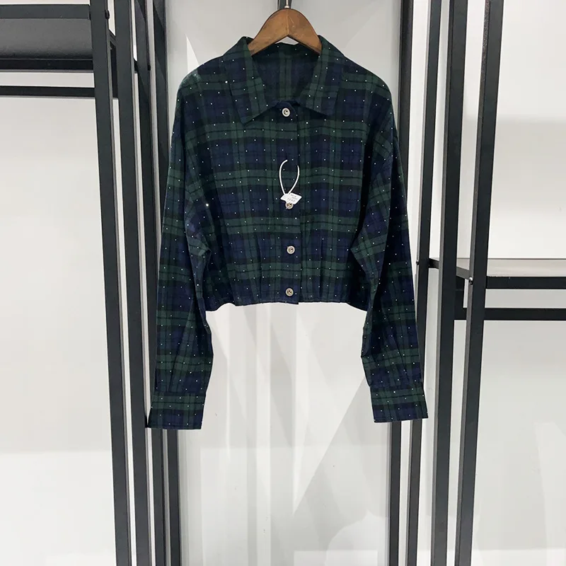 【هدية مجانية】مجموعة تنورة متوسطة الطول منقوشة بألوان من حجر الراين لخريف وشتاء 2025 للنساء #2