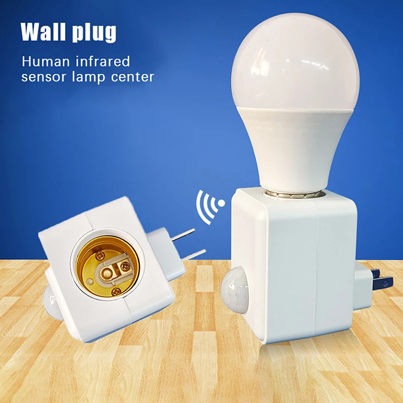 

Wall Plug-in Infrared Human Body Sensor Lamp Holder E27 Screw Port LED Light Socket Holder Adapter Converter For Bulb Lamp