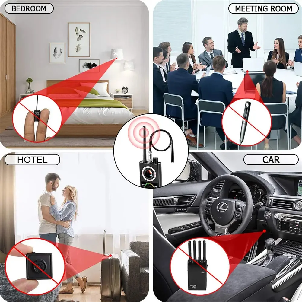 Detectores de cámara ocultos K68, dispositivos de escucha ocultos, Detector de señal con antena para oficina, dormitorio, coches, interiores detector de camaras ocultas