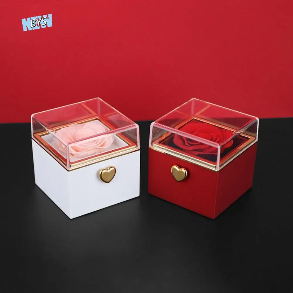 

Подарочная коробка для ювелирных изделий с розой, вечная роза, предложение для демонстрации колец, коробки для колец, ожерелье для хранения, пылезащитная стойка для демонстрации ювелирных изделий