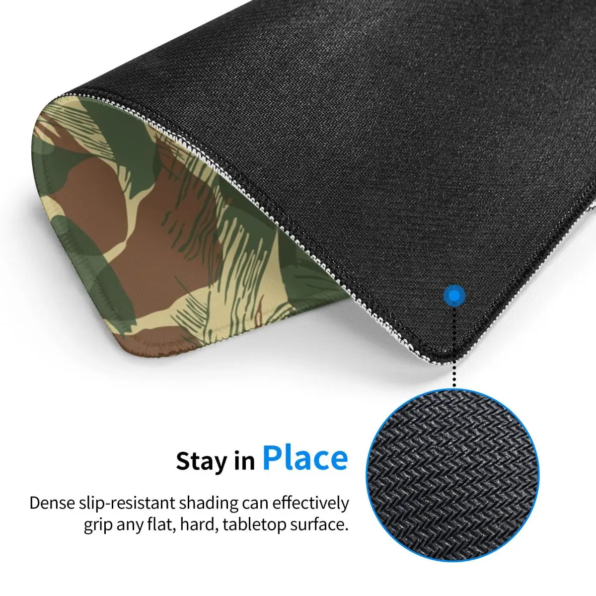 ローデシアブラシストローク迷彩マウスパッドコンピュータキーボードマウスマットゲームPCデスクマットオフィステーブルマット