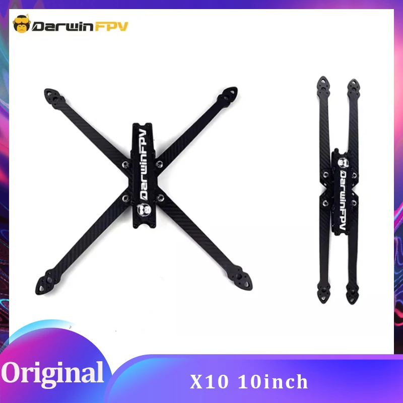 DarwinFPV X10 10 بوصة 410 مللي متر قاعدة عجلات 7.0 مللي متر سمك الذراع TrueX إطار من ألياف الكربون 10 بوصة لطائرة بدون طيار طويلة المدى FPV RC حرة