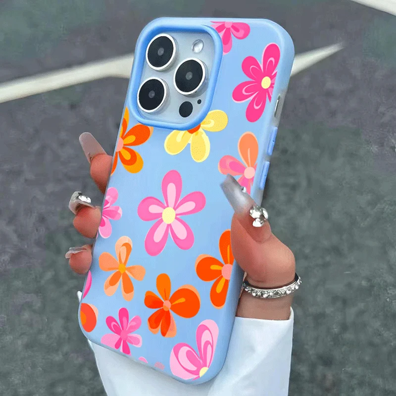 Colorful 2-In-1 Phone Case  For Xiaomi Redmi Note 15 14 13 12 11 10 Pro Plus 4G 5G Redmi 13 13C 14C Colored Flowers Back Cover
