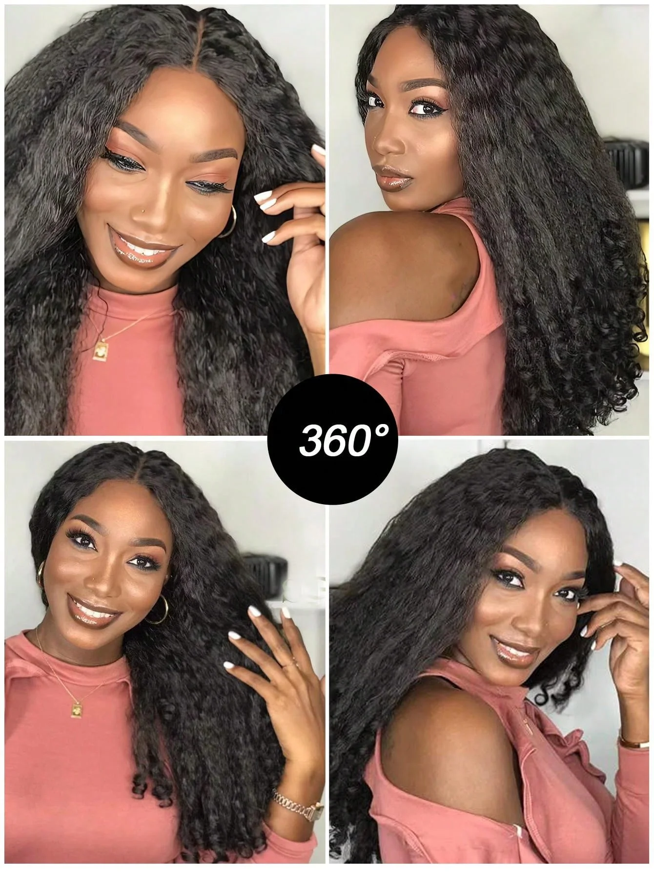 الخصبة هوت الأفرو مجعد غلويليس Vpart شعر مستعار غريب مستقيم مع أطراف مجعد ياكي شعر مستعار كامل آلة شعر مستعار اصطناعي للمبتدئين #3