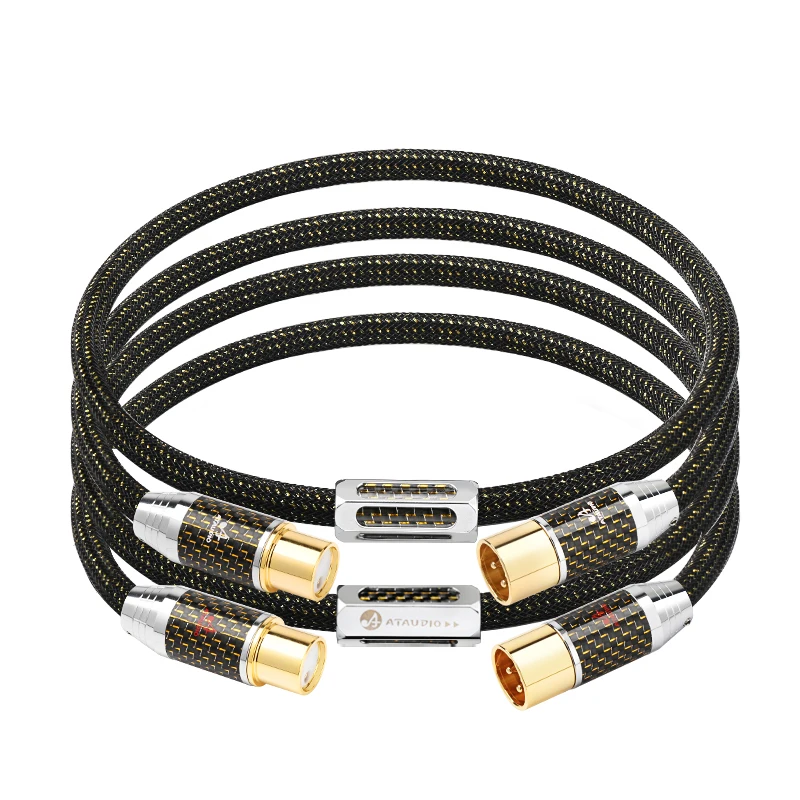 ATAUDIO Hifi xlr Audio kabel Hochreiner occ vergoldeter Kern mit doppelter Abschirmung Rausch freies 2xlr Stecker für Verstärker mikrofon 3