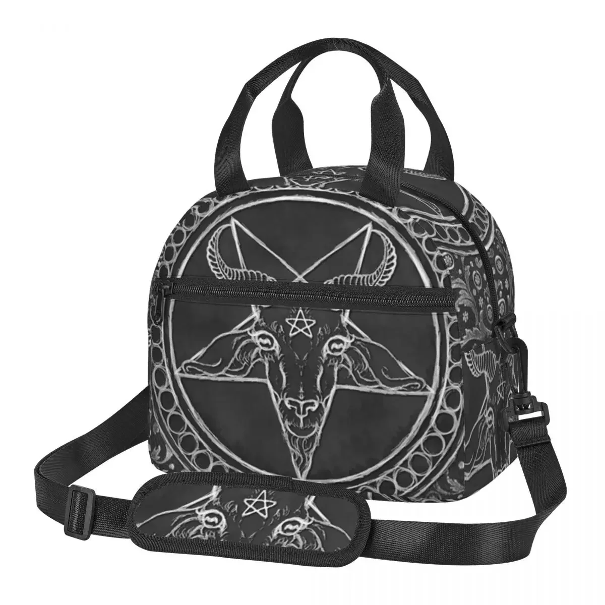 Occult Satanic Pentagram Lunch Bags Insulated Bento Box Lunch Tote Resuable Picnic Bags Cooler Thermal Bag for Woman Girl School