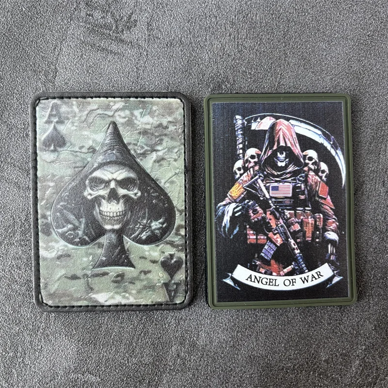 

Tactical Ace of Spades Patch Military Morale Badge Skull Printed Armband Hook Loop Patches Clothing Backpack Decoration Sticker