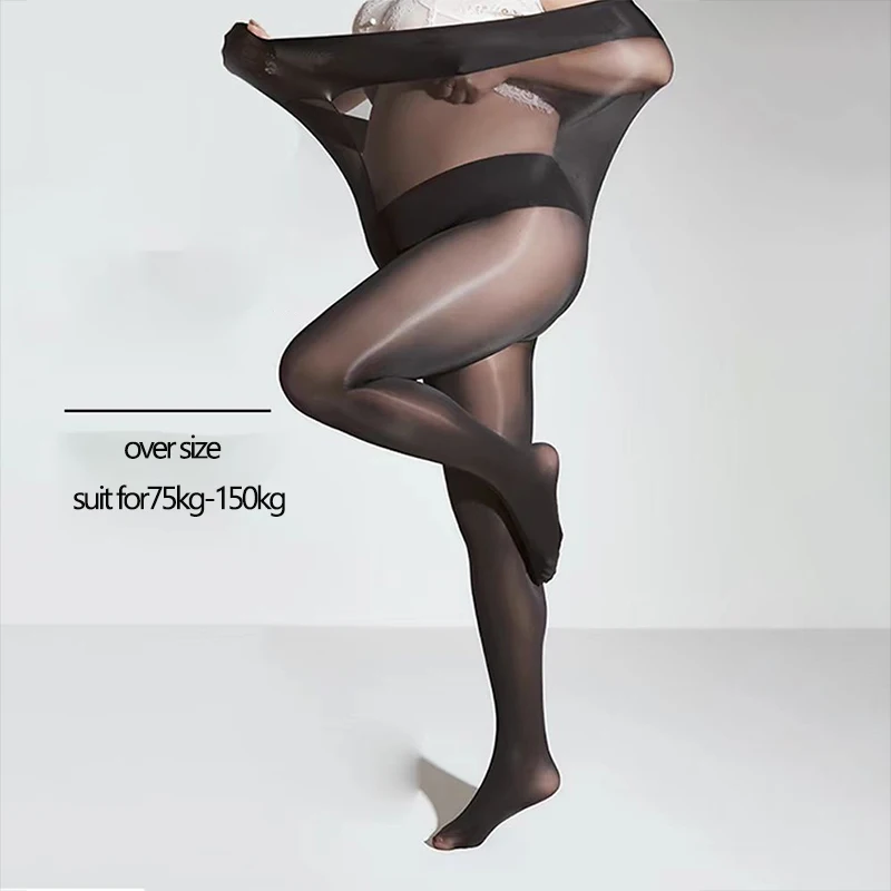 1/2/3Pcs Plus Size Black Horse Oil Stocking Suitable for Party,Dating,Sexy and Fashionable Leggings,No Hooking,No Crotch
