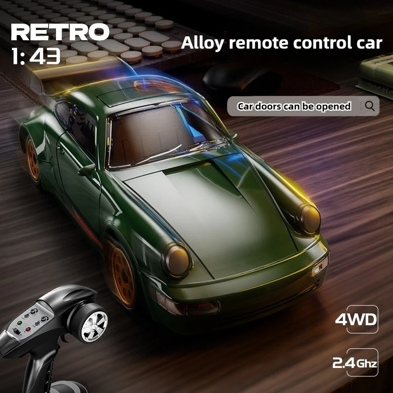 

1:43 RC Mini Alloy Drift Racing Car Professional Full Scale Gyroscope Desktop Four-wheel Drive High-speed Remote Control Car Toy