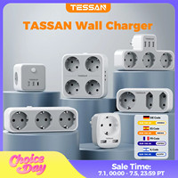 TESSAN Multi Outlets Wall Power Strip with USB Ports EU KR Multiple Wall Socket Power Adapter with Overload Protection for Home