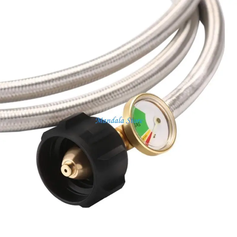 U2JC Pack of 2 C3H8 Hoses 15 Foot Untarnished Plaited with Pressure Measure for Gas Structure