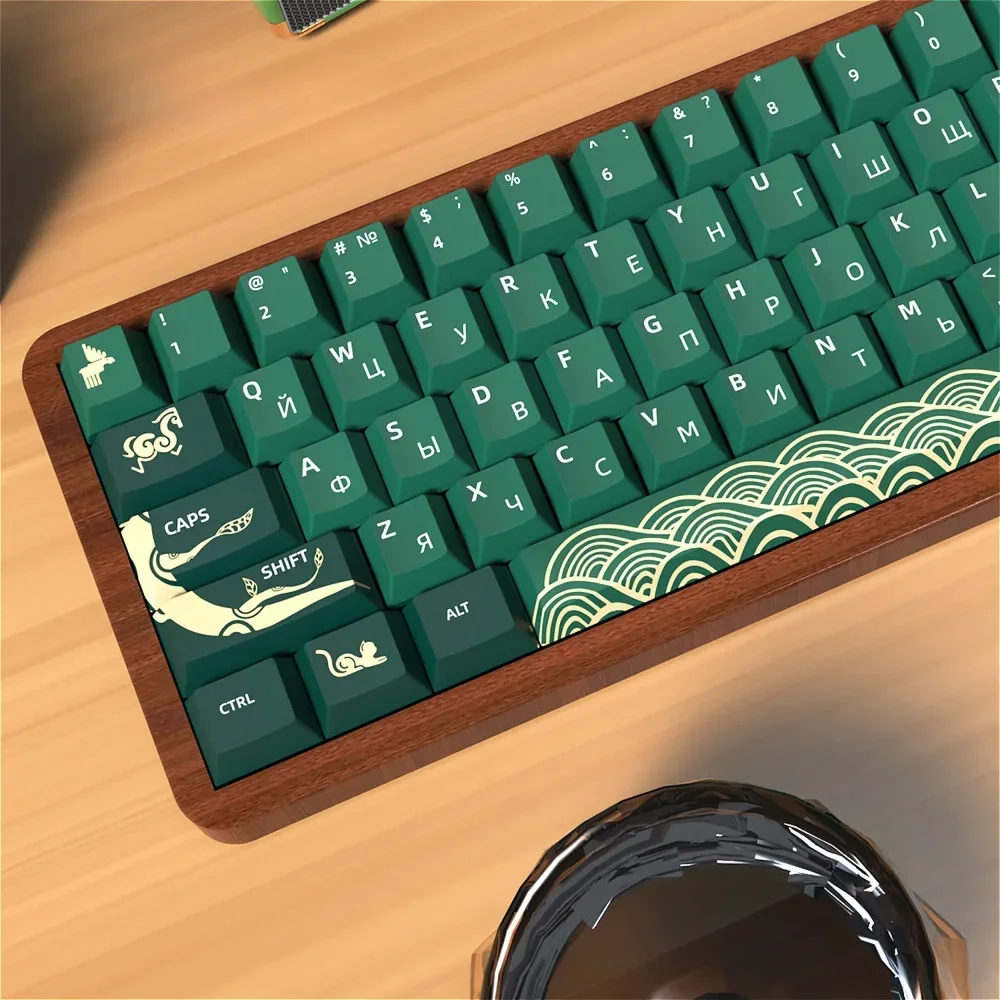 

Mechanical Keyboard Animal Forest Original Cherry Keycaps PBT Green Personalized Creative Art English Japanese Korean