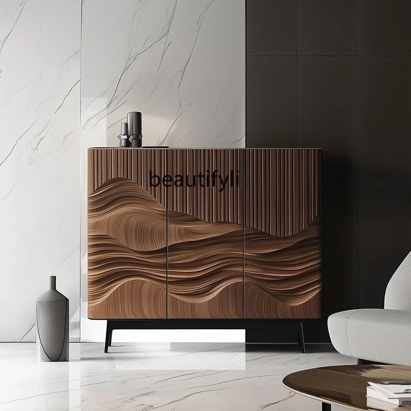 

LXHome entrance cabinet opposite door Solid wood decorative cabinet Art living room storage Shoe cabinetSSS