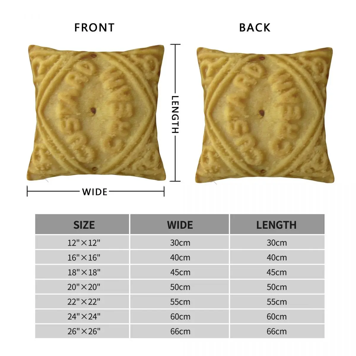 Custard Cream British Biscuit Square Pillowcase Polyester Linen Velvet Pattern Zip Decor Pillow Case Bed Cushion Cover