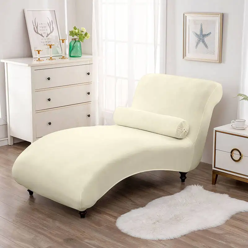 스트레치 팔이없는 의자 보호 커버 탄성 벨벳 긴 의자 커버 소파 침대 팔걸이 슬립 커버, 홈 거실 장식