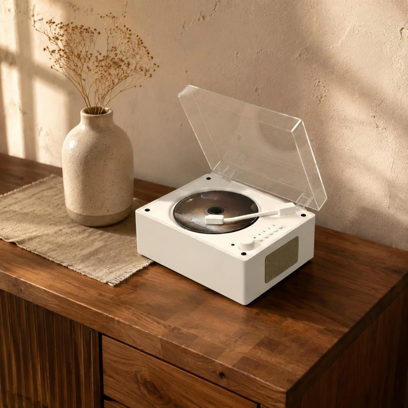Bluetooth Cd Player USB Playback Retro CD Player Audio Device Deep Bass Controller Control view 5