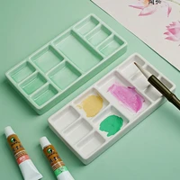 Paleta de cerámica con múltiples compartimentos, paletas de tinta china, acuarela, aceite y gouache, placa de porcelana multiusos