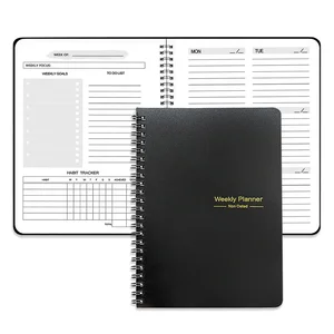 Nuevo planificador semanal agenda espiral sin fecha A5 Notebook Planner Pouch Pouch 52 semanas Planificador Programación Suministros de papelería Escuela Suministros 10 mejores planificadores de TDAH de ventas - №7