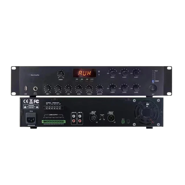 200W 6 Zone Integrated Mixer Amplifier With Mic Mute Function