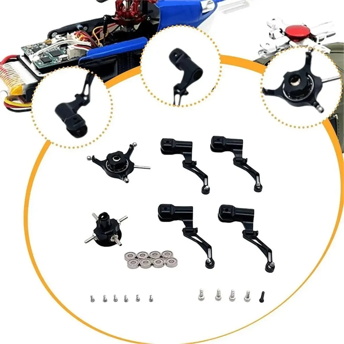 【MUST-HAVE LIST】  XK K124 Remote Control Helicopter Accessories: Metal Upgrade, for Disc, Rotor for Head, and Blades