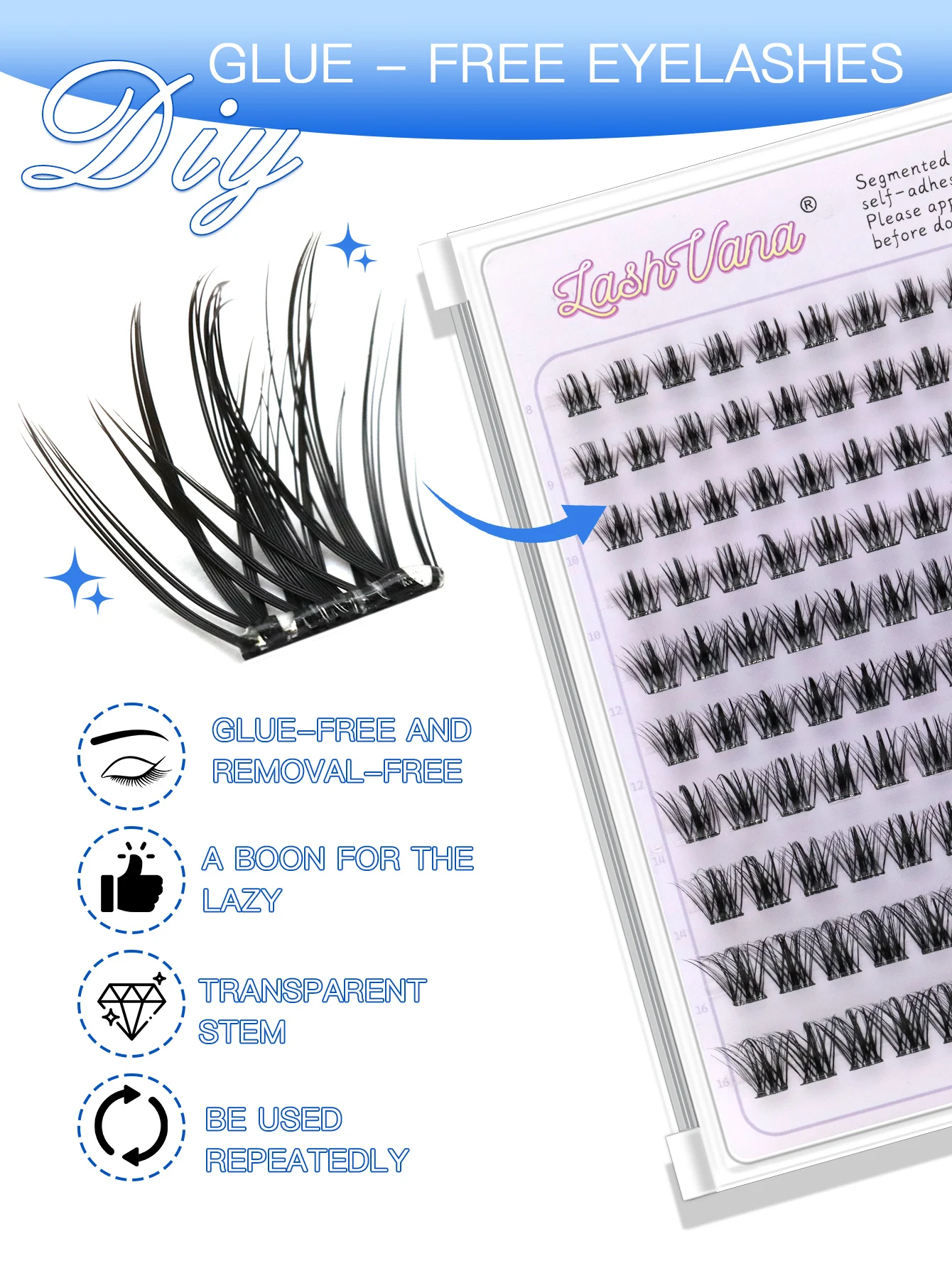 رموش صناعية خالية من الغراء يمكنك صنعها بنفسك سهلة الارتداد ولا حاجة لإزالة وصلة الرموش الفردية maquillaje cosplay مكياج متعدد الأنماط