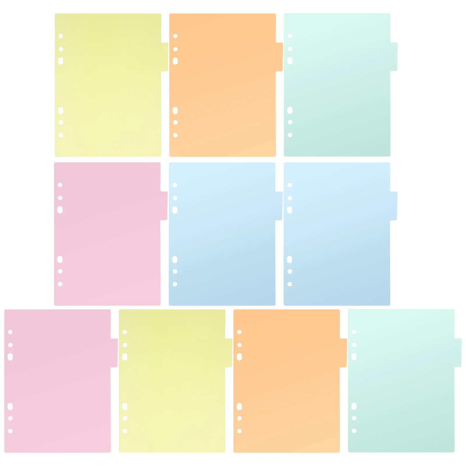 2 Pcs Dividers for Notebook Index Letter Ring Colorful Binder Tab Cards Page Extra-wide Tabs